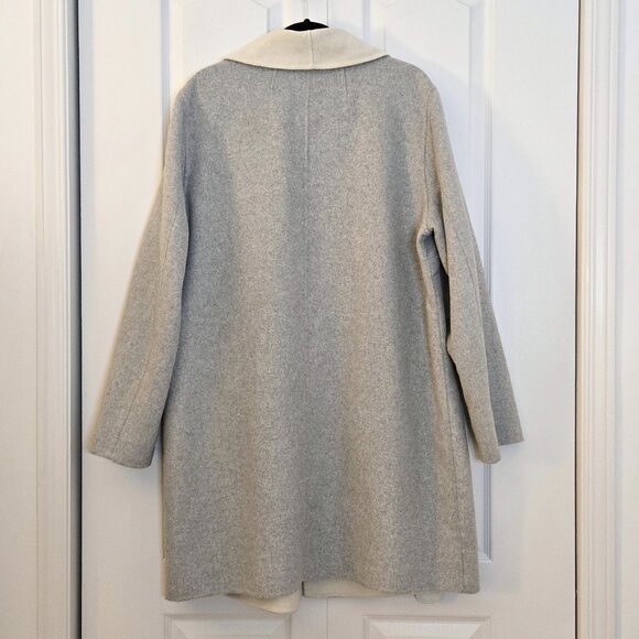 Addition Elle Reversible Open Felted Cardigan Coat | Grey & Cream | Size 2X - Picture 4 of 9